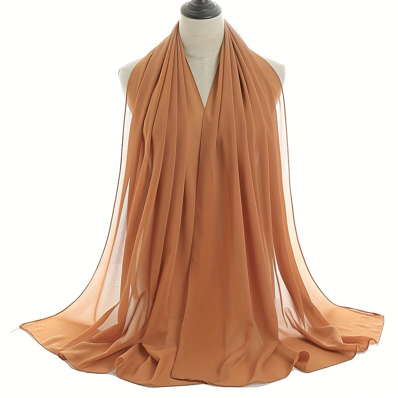 Pearl Chiffon Pullover Headscarf Malaysian Gauze Long Scarf