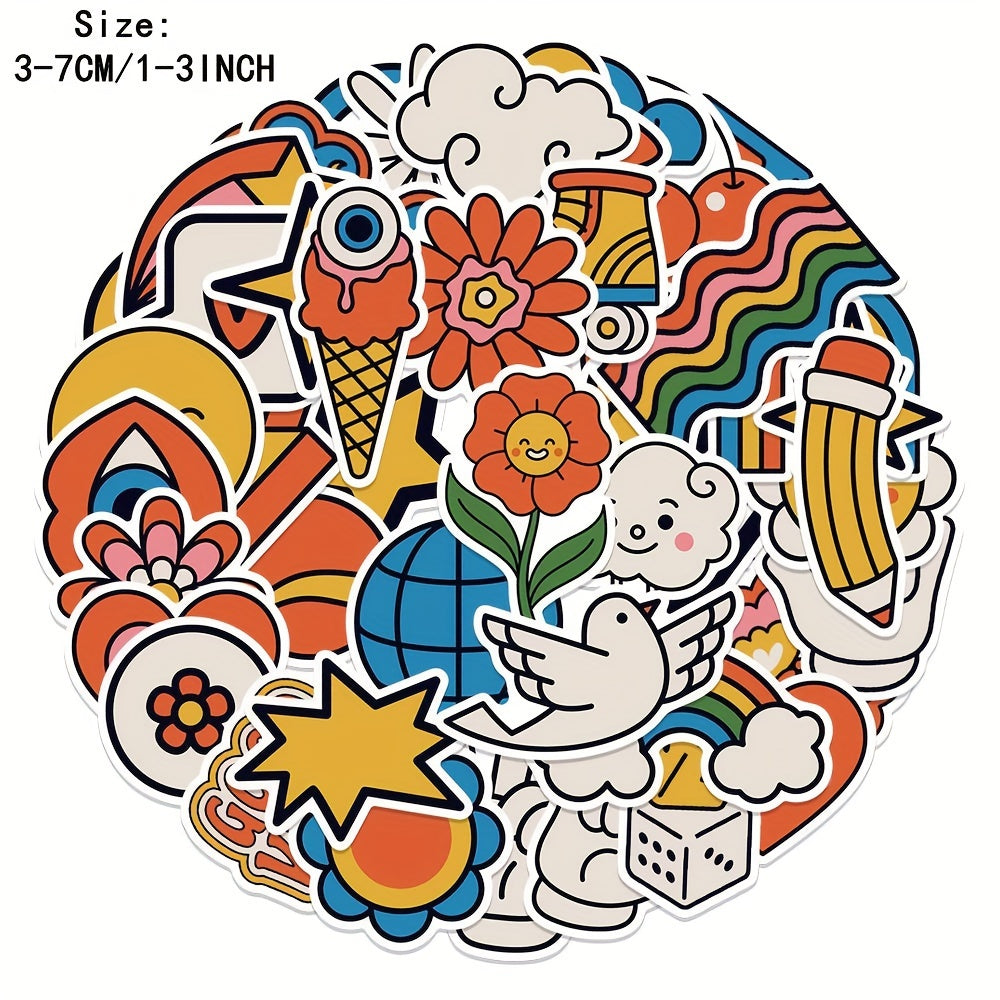 50pcs Cartoon Good Mood Waterproof DIY Graffiti Stickers
