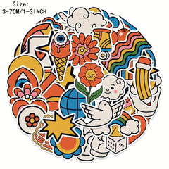 50pcs Cartoon Good Mood Waterproof DIY Graffiti Stickers