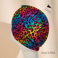 Colorful Leopard Print Turban Cap Head Wrap Women Headwear