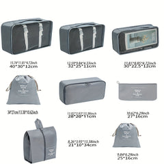 8-Pcs Travel Luggage Bag Set - Dustproof Clothes Organizers