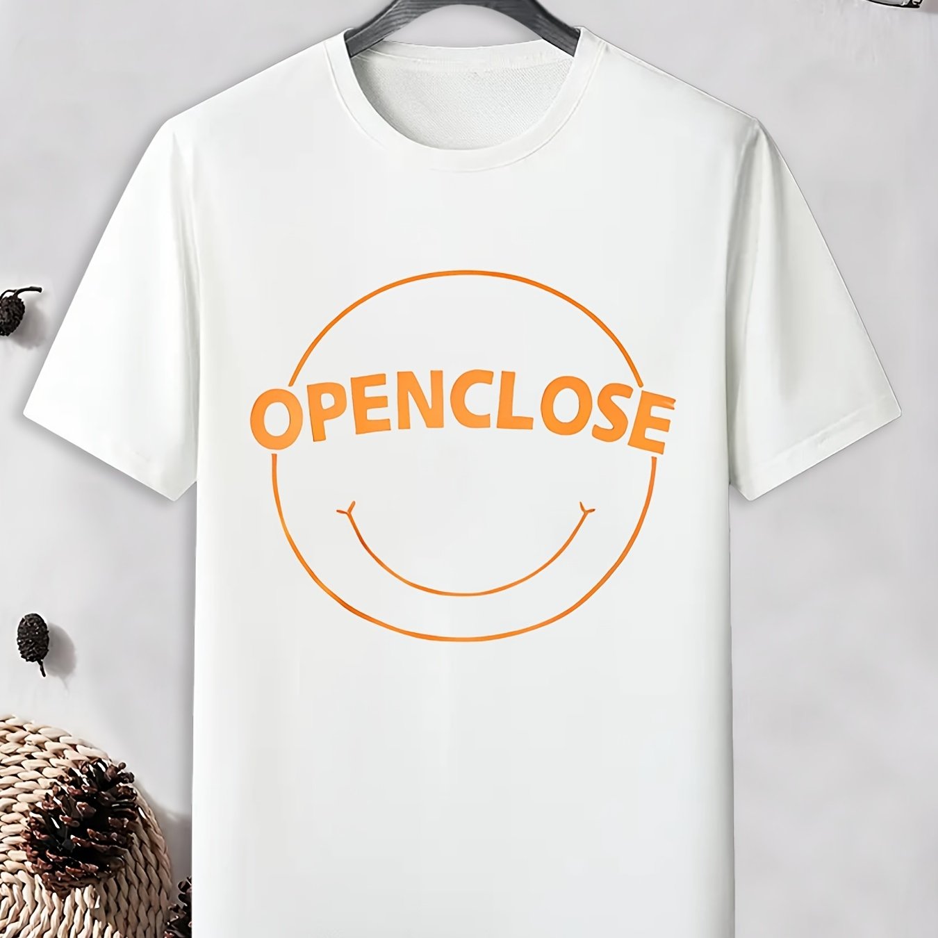Men's Openclose Print T-shirt for Outdoor Activities