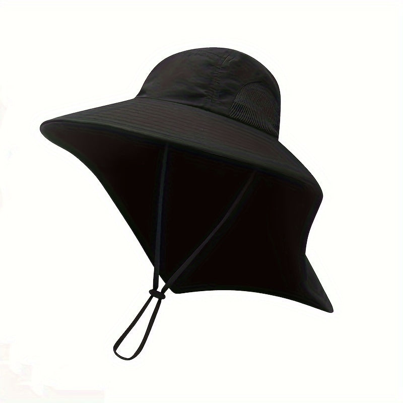 Men's Wide Brim Bucket Hat Breathable Adjustable Solid Hat