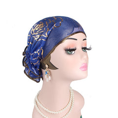 Flower Pleat Beanie Hat Cap Turban Head Wrap For Long Thik Hair