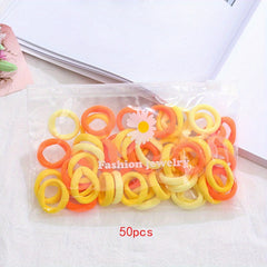 400pcs Cartoon Colorful Elastic Hair Ties - Girls' Hair Accessories