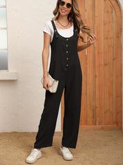 Sleeveless Wide Leg Jumpsuit Solid Casual Women's Clothing