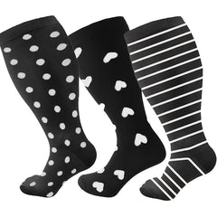 Compression Socks 15-20 mmHg Extra Wide Calf Knee High Stockings
