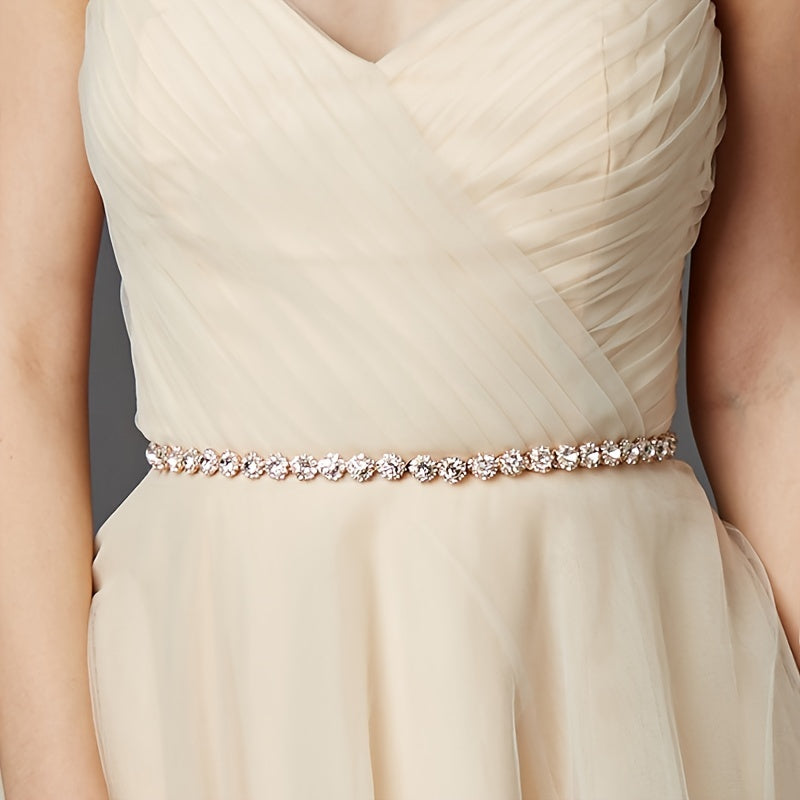Rhinestone Flower Bridal Belt Wedding Dress Waist Chain Sash Beaded Belt