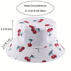 Sunflower Print Reversible Bucket Hat Lightweight Fisherman Cap