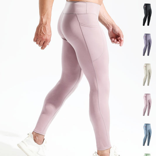 Men's High Waist Compression Legging Breathable Tights Sports Underlay Pants