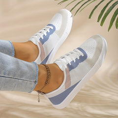Women's Mesh Sneakers Casual Lace Up Outdoor Shoes Lightweight Low Top