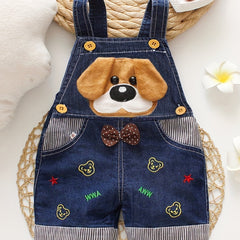 Boys' Suspender Shorts with Pockets All Match Overalls