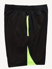 Men's Green Stripe Comfy Shorts High Stretch Elastic Waist Drawstring Shorts