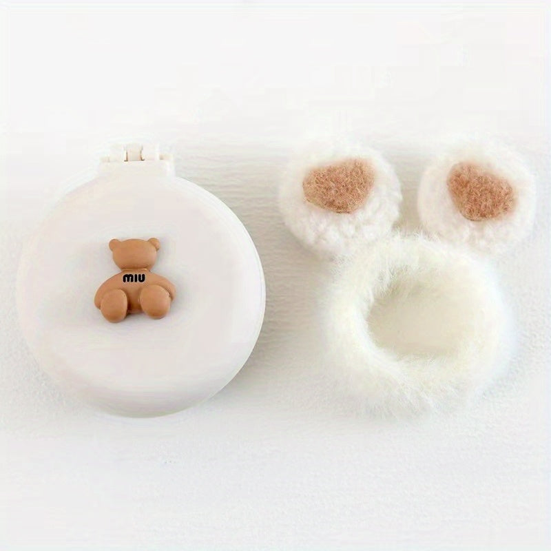 Mini Compact Hair Brush & Mirror for Purse Pocket - Round Folding Comb