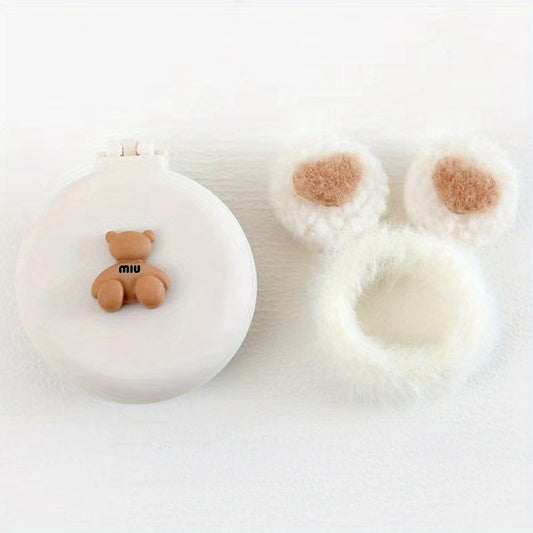 Mini Compact Hair Brush & Mirror for Purse Pocket - Round Folding Comb