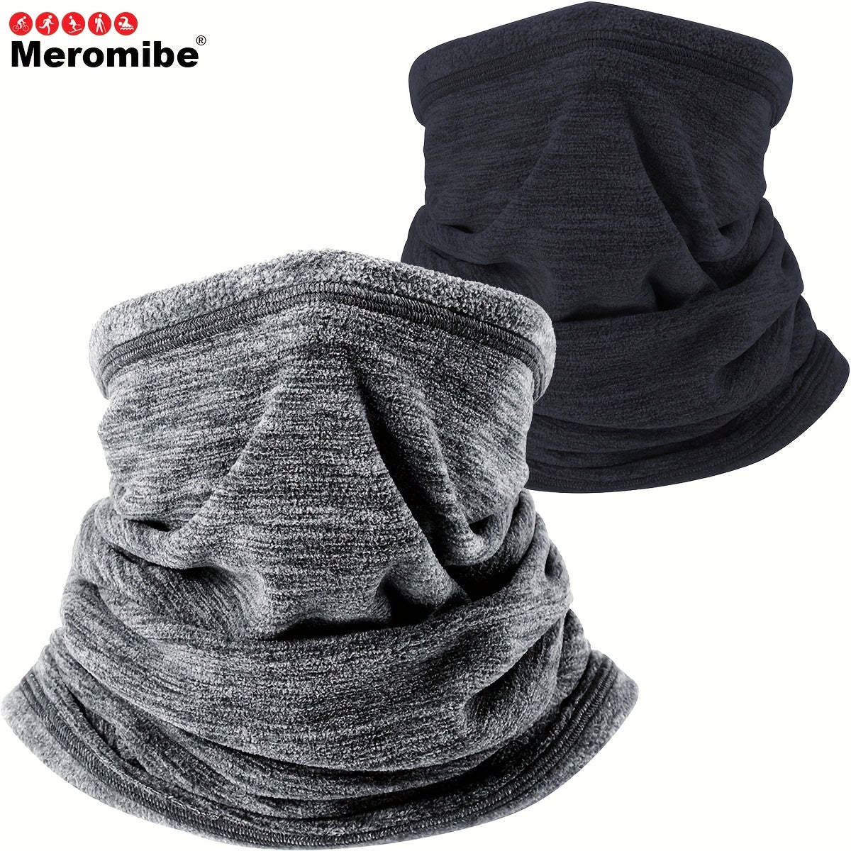 Meromibe Windproof Fleece Neck Warmer Thermal Scarf Ski Half Face Mask