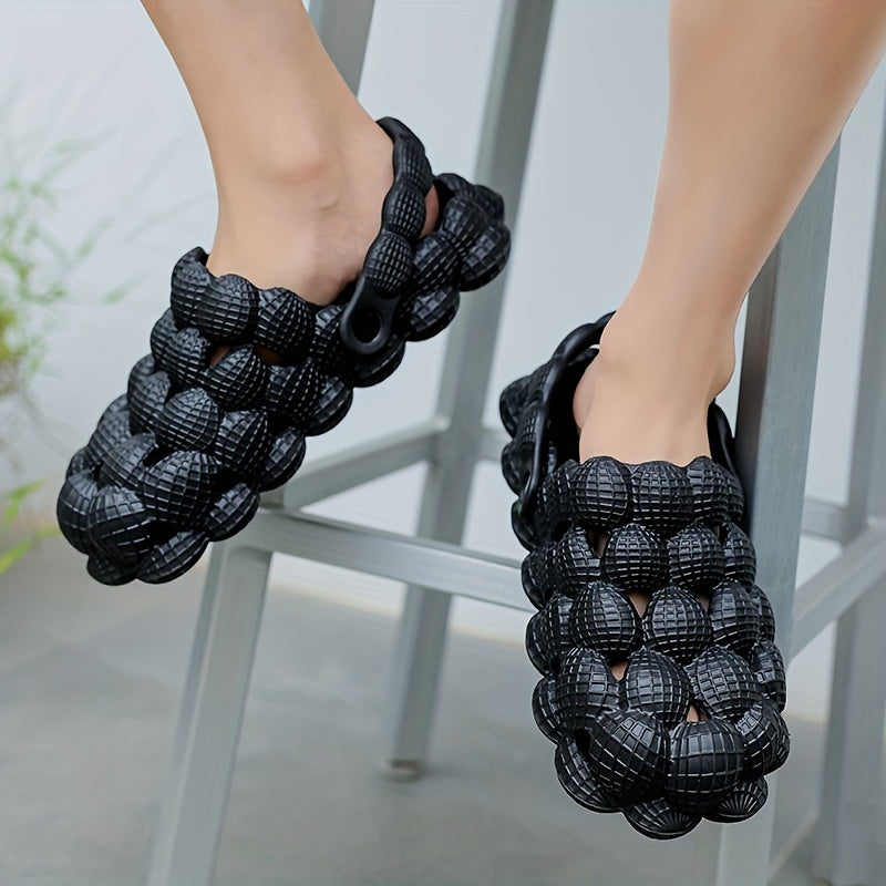 Men's Massage Bubble Slides Non Slip Spa Slippers Golf Ball Cloud Slippers
