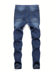 Men's Ripped Distressed Skinny Jeans Stretchy Washed Denim Pants