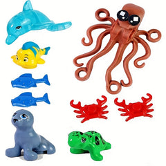 10pcs Animals Building Blocks DIY Toy Set Mini Bricks Toys for Birthday