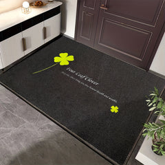 Slogan Graphic Non slip Doormat Clover & Letter Pattern Area Rug Halloween Decor