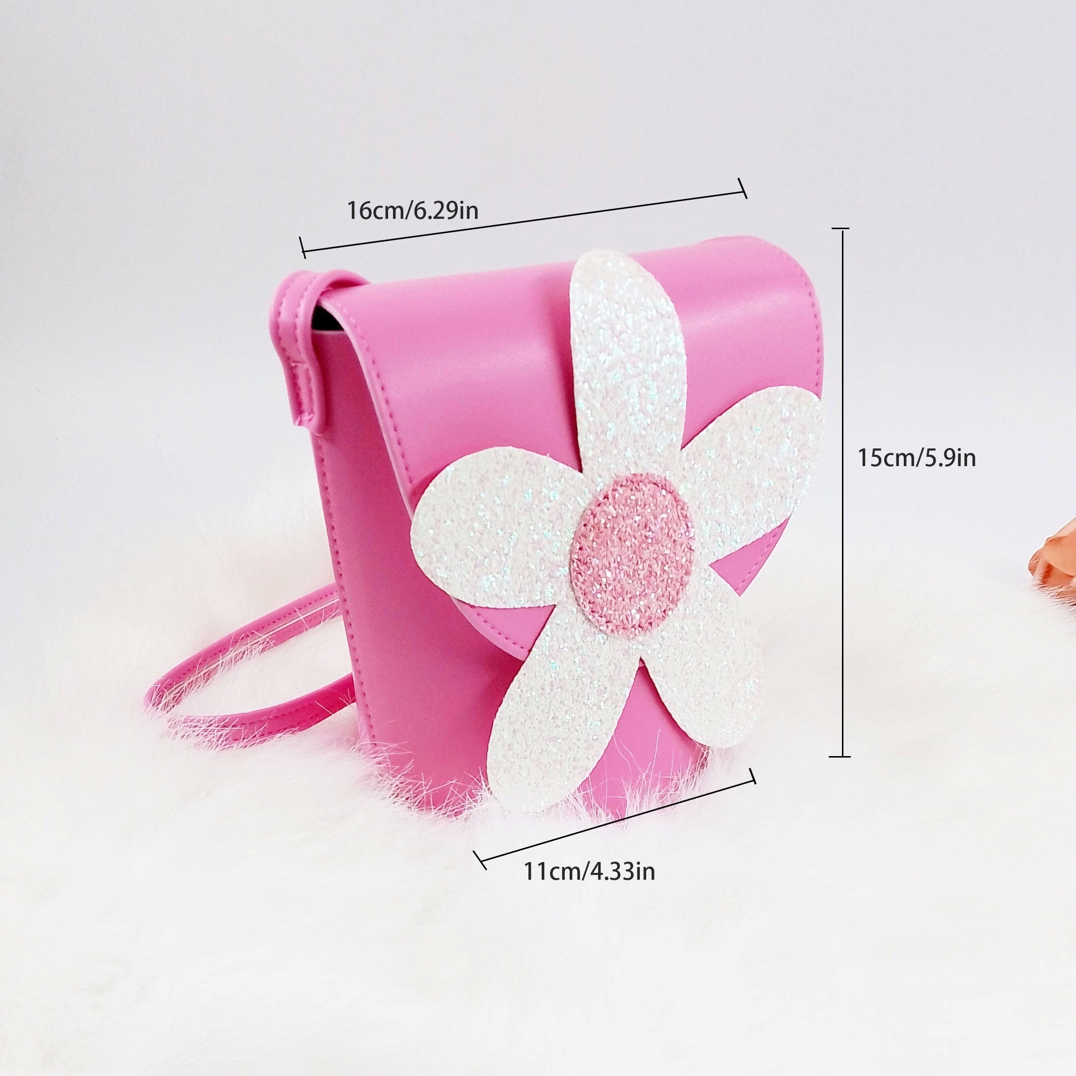 Flower Decor Small Crossbody Bag For Girls