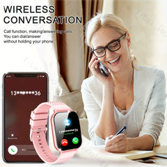 Pink Silicone Strap Smartwatch Wireless Notifications Multiple Sports Modes