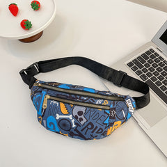 Graffiti Waist Bag for Outdoor Sports Universal Printing Messenger Bag