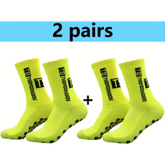 2pairs Non slip Sports Socks For Men And Women Football Running Mid calf Socks