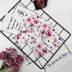20 Pack Disposable Red Rose Print Napkins, Soft & Absorbent