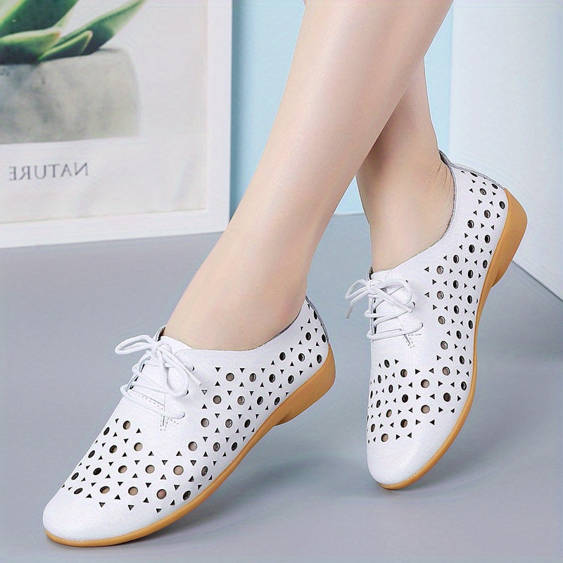 Women's Lace Up Outdoor Loafers Hollow Out Casual Shoes