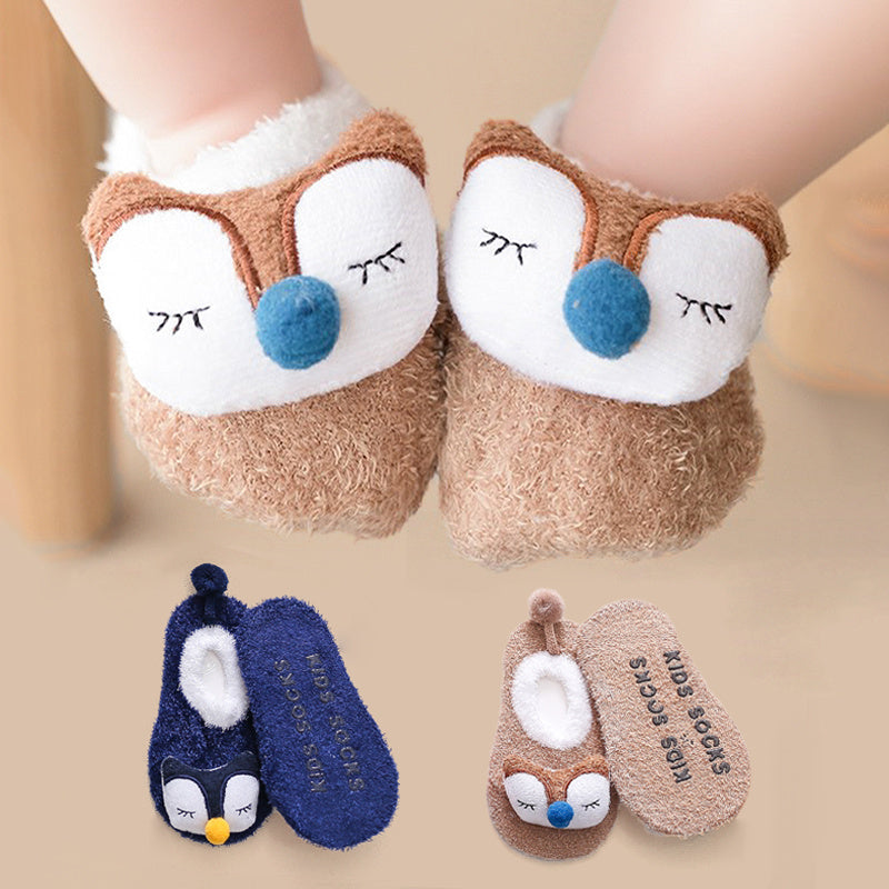 Kids' Fox Pattern Boat Socks - Non Slip Design
