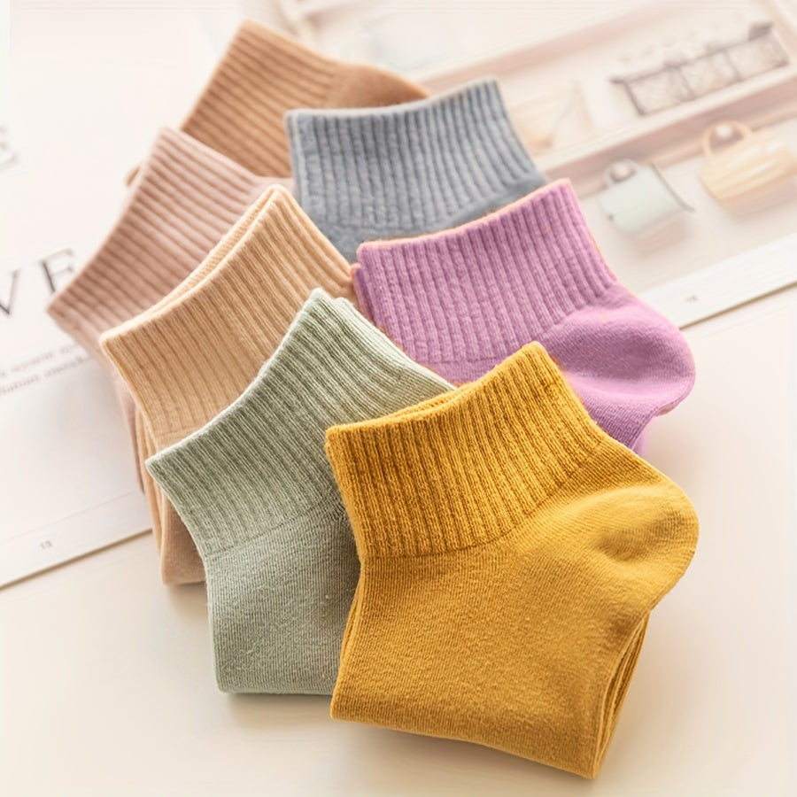 7 Pairs Women's Soft Lightweight Solid Socks Stockings & Hosiery