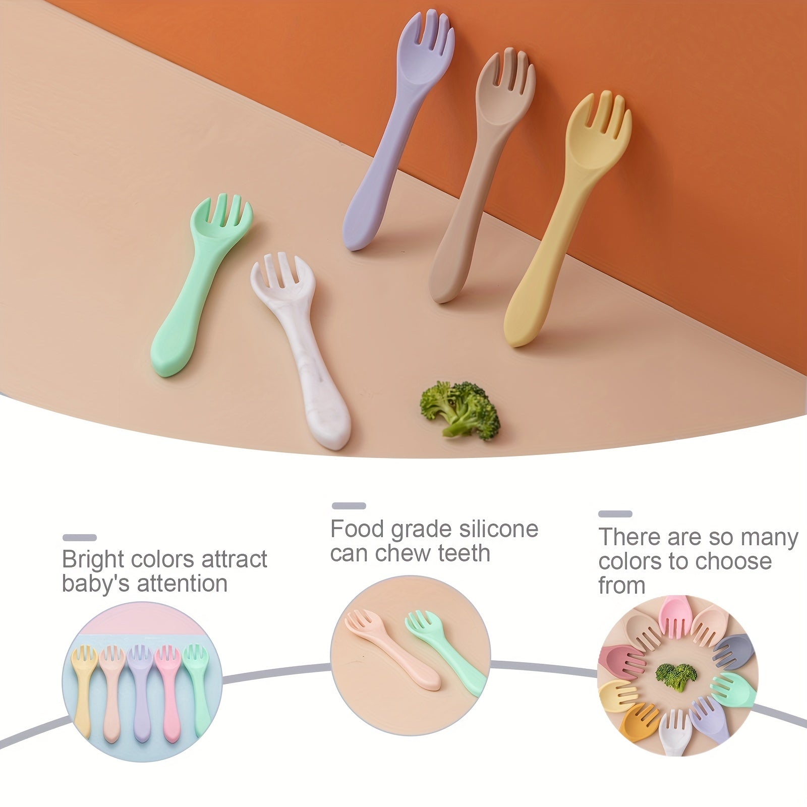 Silicone Baby Feeding Fork for 2 Years Old