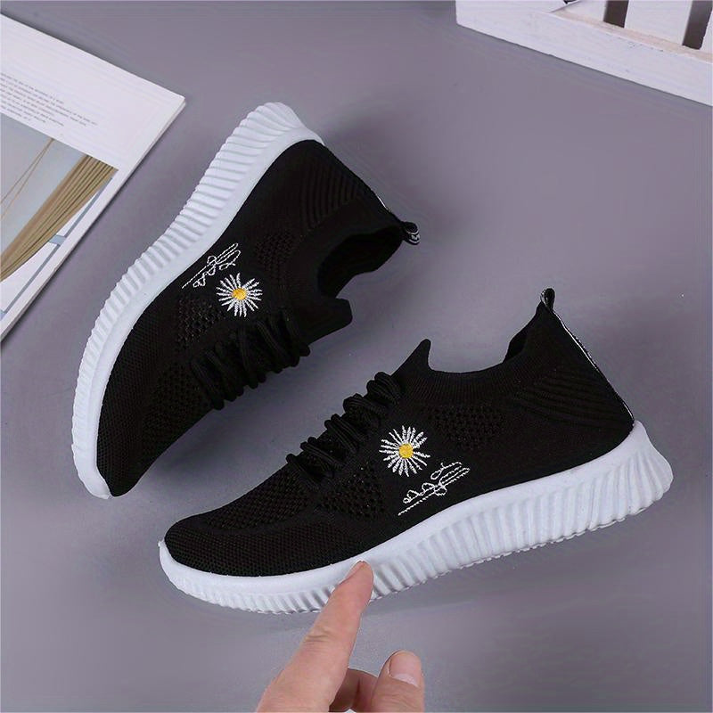 Women's Knitted Sock Sneakers Breathable Lace Up Sports Shoes