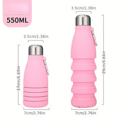 16oz Collapsible Silicone Water Bottle BPA Free Leak Proof Portable Bottle