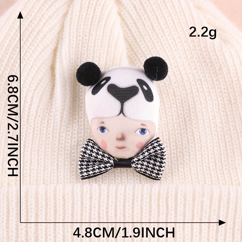 4pcs Panda Doll Head Patches Girls Hat DIY Sew Hand