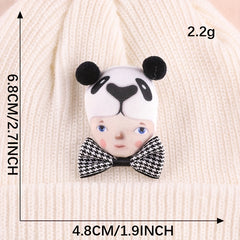 4pcs Panda Doll Head Patches Girls Hat DIY Sew Hand