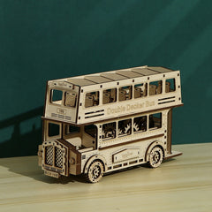 Educational 3D Wooden Puzzle Toy Double Decker Bus