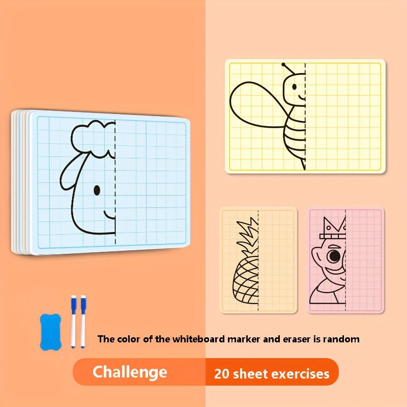 Cartoon Lattice Drawing Toys with Wipe Pen
