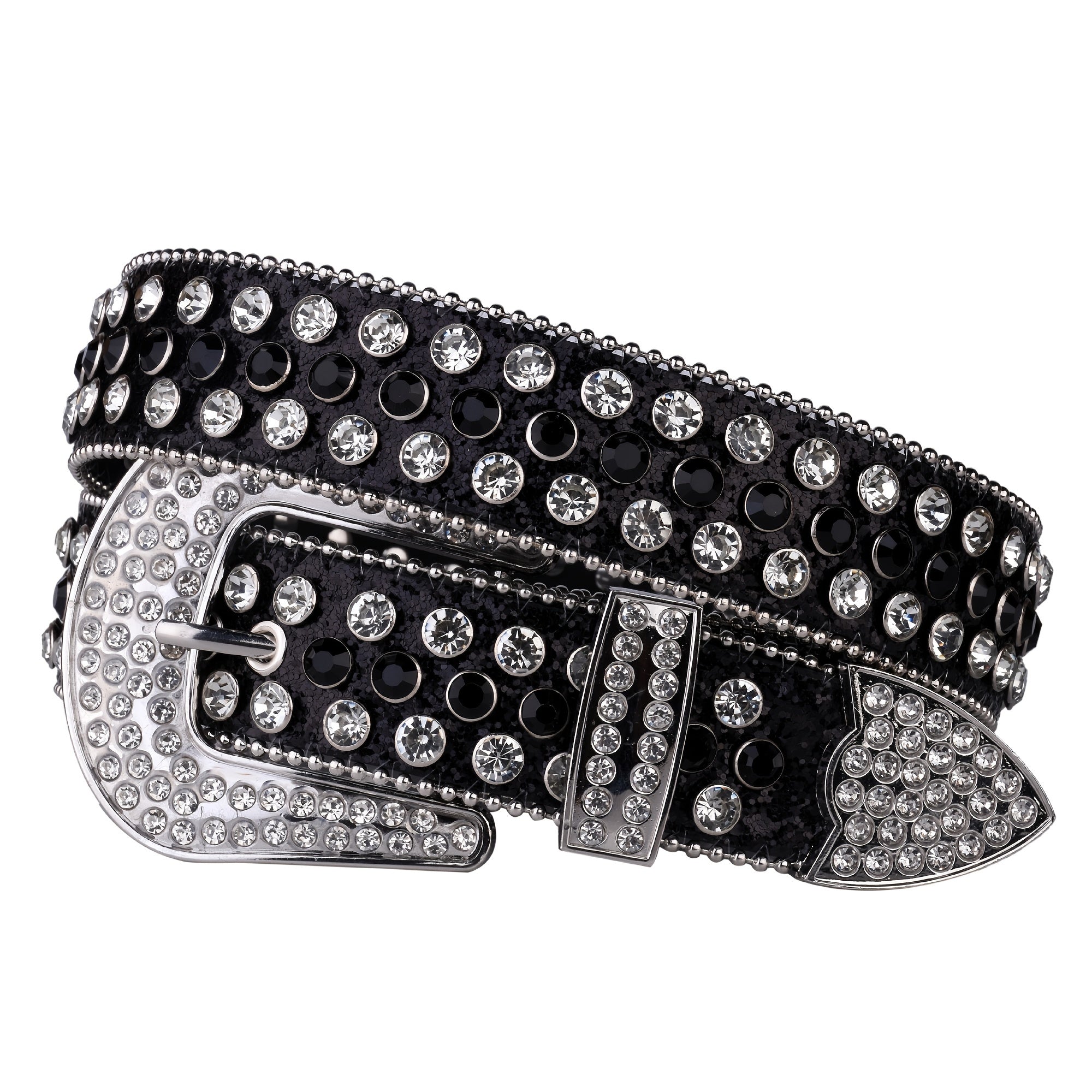 Studded Rhinestone Women Belt Pu Leather Wedding Party Couple Valentines