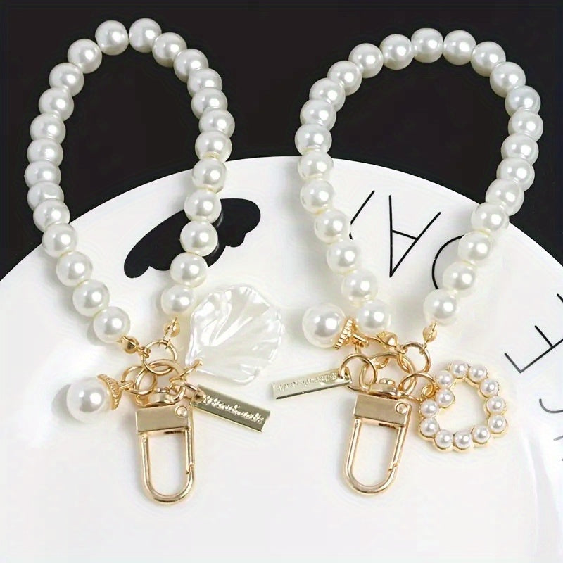 Vintage Pearl Shell Car Keychain for Men