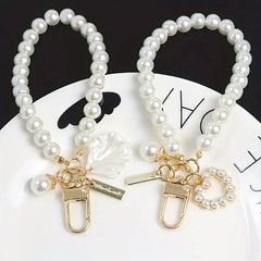 Vintage Pearl Shell Car Keychain for Men