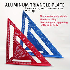 7Inch Triangle Ruler Aluminium Carpenter Set Square Angle Woodworking Tools