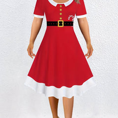 Christmas Casual Dress Women's Plus Graphic Print