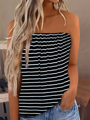 Pin Stripe Print Tube Top