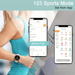 Meatball Women's Smartwatch 4 Round Smartwatch with Pedometer 120 Sports Modes