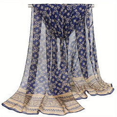 Chiffon Scarf Large Shawl Women Casual Windproof Head Wrap Travel Beach Towel