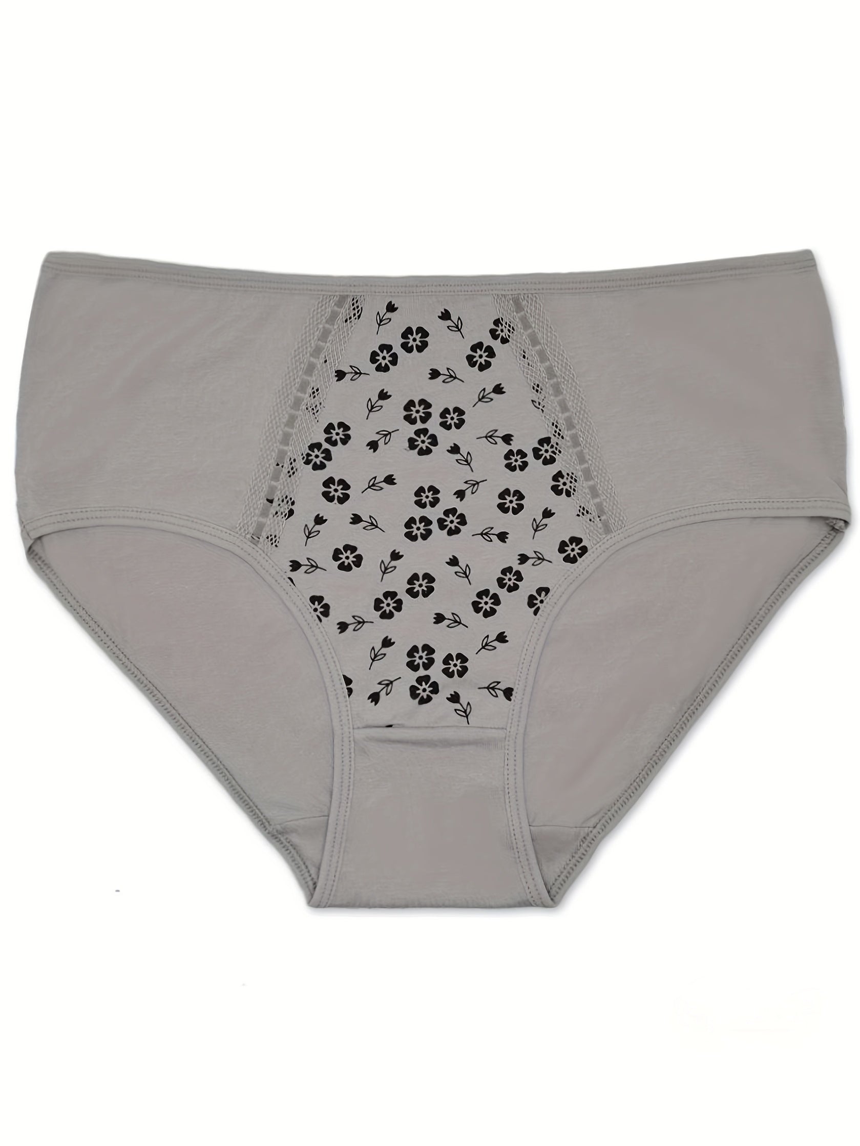 6pcs Floral Print Briefs Soft Stretchy Intimates Panties Women's Lingerie