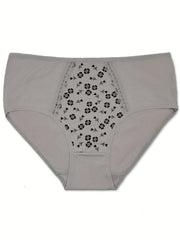 6pcs Floral Print Briefs Soft Stretchy Intimates Panties Women's Lingerie