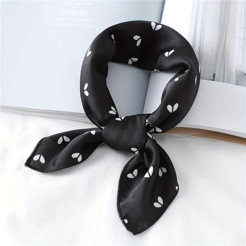 Cartoon Animal Print Bandana Satin Square Scarf Neckerchief Head Wrap